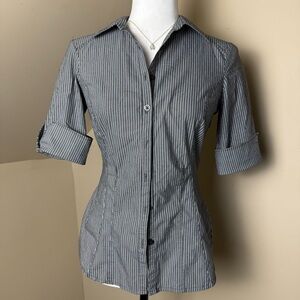 Dynamite Striped Grey‎ Elegant Office- Core Top Size Small